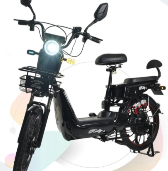 صورة دراجة كهربائية 20 بوصة بمقعدين وسلة